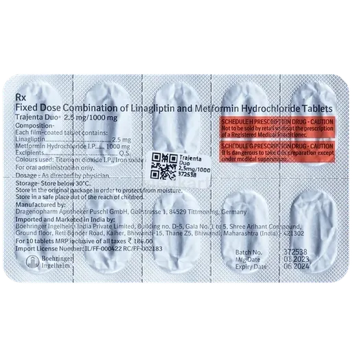 trajenta duo 2.5/1000mg tablet 10's
